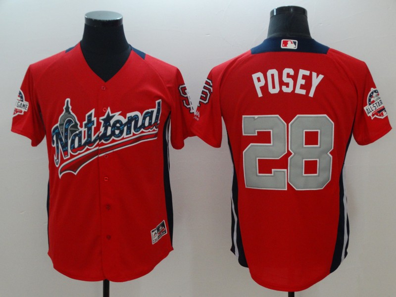 Men San Francisco Giants #28 Buster Posey red Game 2018 All star MLB Jerseys->->MLB Jersey